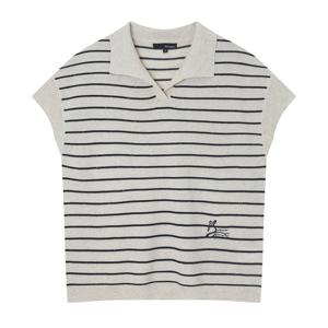 [보니스팍스]오픈카라 스트라이프 자수KP  B1G22KPO070_CC