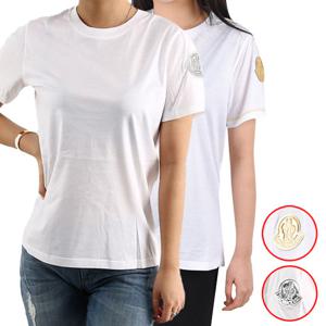 몽클레어 로고 티셔츠 골드 스티치 여성 8063700 8390X 01G