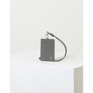 [헤지스]HIHO5F602G2_여성 그레이 배색 가죽 목걸이카드홀더