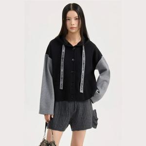 [럭키슈에뜨]자카드 니트 후드가디건 LQWCW25300