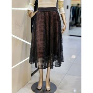 [미니멈]MARIO스팽글 레이스 플리츠 스커트 MYCGWS8120