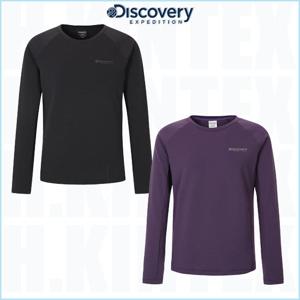 디스커버리 25FW 신상품 DWRL3F054 여성 그래핀 그리드 플리스 긴팔티셔츠 이너티셔츠 HKRL