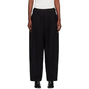 26 SS 요지야마모토 여성 블랙 U 더블 와이드 슬랙스 252731F087010
