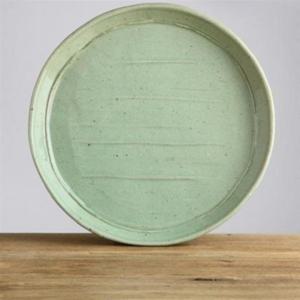 ksr 이천도자기 판주물럭 청솔 원접시 3호 34cm 그릇 식기 도자기 접시 원형 직접시