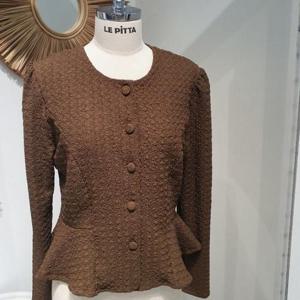 르피타 HC06 허리 잘록 블라우스(브라운) L254BBLA02