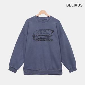 빌리버스 남성 긴팔 맨투맨 프린팅로고 면 루즈핏 쭈리 라운드 티셔츠 BPT092