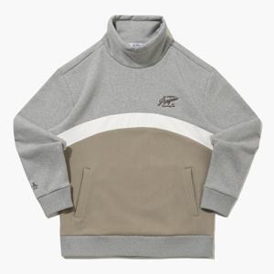 [먼싱웨어]남성 변형 모크넥 티셔츠 멜란지그레이 MQ421PTLO2