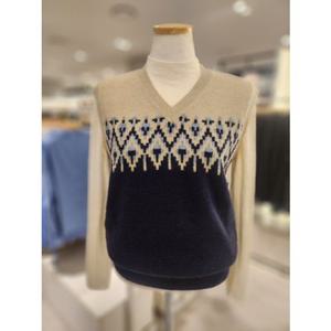 [SOUP]숲 패턴 브이넥 니트조끼 (SBAVK3C)