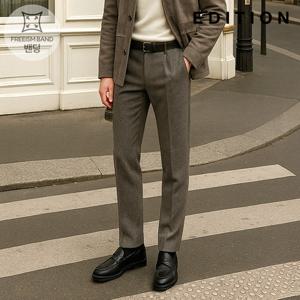 [에디션] 브라운 멜란지텍스처 데일리 팬츠 (NED4PP1951_BR)