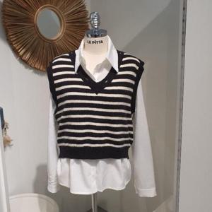 르피타 HC06 프렌치 베스트 셔츠 세트(블랙) L244USWA01