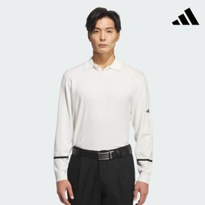 [아디다스골프 (정상슈즈)]25FW 남성용 니트 폴로 셔츠 롱 슬리브 JM9534