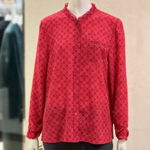 [벨리시앙]쉬폰 셔링 포인트 블라우스(2color) BL3309