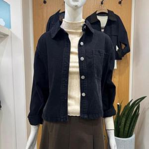 클리지 DP01 빅 포켓 흑청 미디 자켓 CP7DJK15