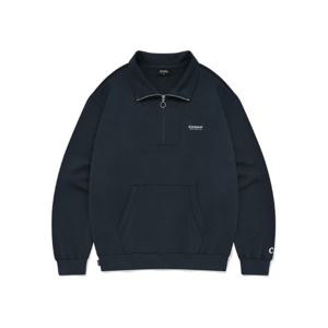 커버낫긴팔티 JQS CO2401CR08-NA 데미지 하프 집업 맨투맨 네이비