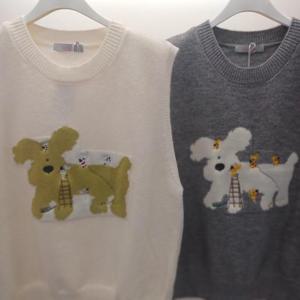 Latium HC06 부드럽고 신축성 좋은 올리 자수 깔끔한 라운드 니트조끼 베스트 T2533vt06