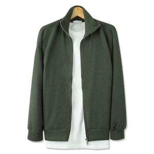 남자 베이직 반집업 하이넥 골지 긴팔 니트 RB-KN-Q003-카키