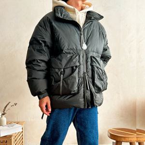 남자 오버핏 덕다운 빅포켓 패딩 점퍼 BT-JUP-Q009-카키