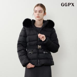 GGPX 벨티드 후드 퍼 패딩 점퍼 (GPDJJ002D)