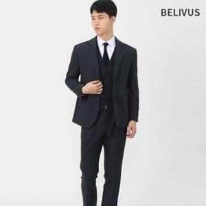 빌리버스 남성 데일리 쓰리피스 세트 하운드투스 모던 싱글 울블랜드 정장 BVOT171