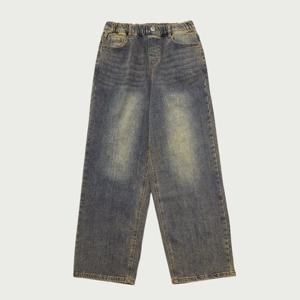 행텐틴즈 백 브러쉬 풀밴딩 세미와이드 데님팬츠_244(14540-055-802-10)