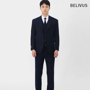 빌리버스 남성 데일리 겨울 모던 울블랜드 솔리드 테일러드 쓰리피스 세트 BVOT180