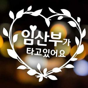 자동차스티커 임산부가타고있어요 새싹리스 반사