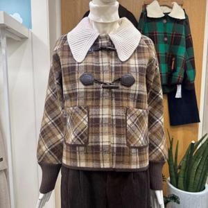 클리지 DP01 체크 빅 카라 떡볶이 자켓 CP8WJK17