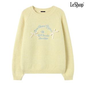 [르샵]리본 레터링 나그랑 울 긴팔 니트 (DP4KT010A)