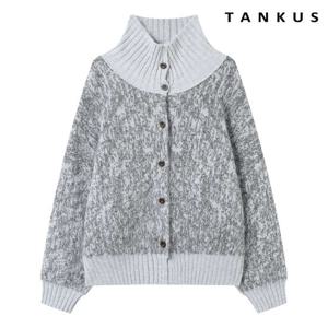 [탱커스]빈티지 하이넥 버튼업 오버핏 가디건 (TX4CD026L0)