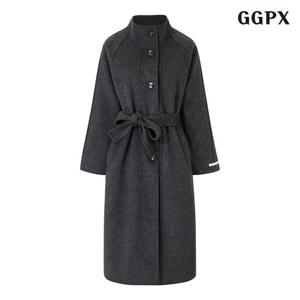 GGPX 울 블렌드 끈 버튼업 오버핏 롱 코트 (GPDJH010D)