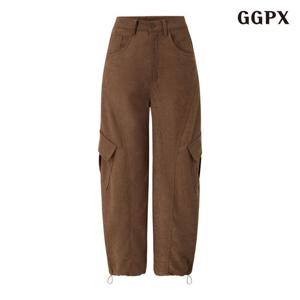 GGPX 빈티지 코듀로이 핀턱 카고 롱 팬츠 (GPDTA011D)