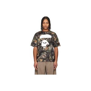 BAPE 티셔츠 카키 트리 카모 에이프 페이스 릴랙스 티셔츠 252546M213015