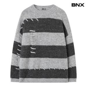 [비엔엑스]단가라 라운드 데일리 긴팔 니트 (BX4KP036L0)