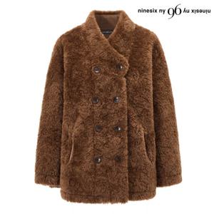 [나인식스뉴욕(영캐주얼)]빈티지 더블 버튼 시어링 퍼 하프 자켓 (NP4JK018L0)