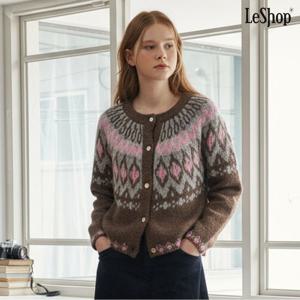 [르샵]노르딕 패턴 니트 긴팔 가디건 (DP4CK022A)