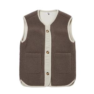 [랩]코듀배색 오버핏 뽀글이 베스트 AR4WVA20