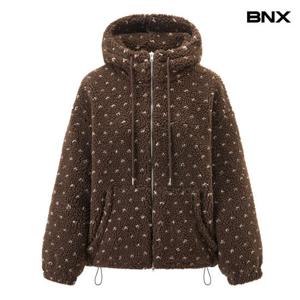 [비엔엑스]빈티지 도트 뽀글이 후드 스트링 자켓 (BX4JK024L0)