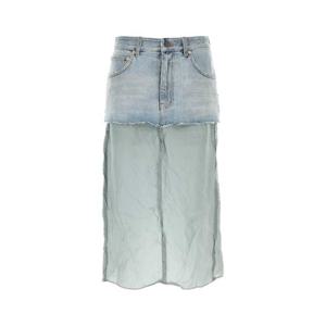26 SS 발렌시아가 립오프 데님 코튼 퓨어 스커트 블루 831721TSW82