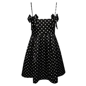 가니 폴카 도트 새틴 미니 드레스 A1030193 099