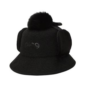 [핑]여성 퍼방울 귀달이 버킷햇 121E4CP051_BK_IC