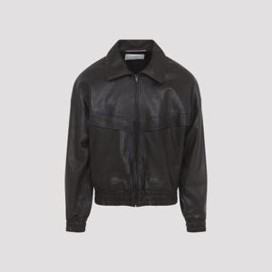 생로랑 가죽 자켓 847967 YCNF2 2509 BRUN SEPIA