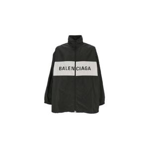 Balenciaga 로고 프린트 하이넥 재킷 725302TPO06 1000 TP934389708