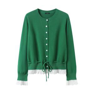 [GGPX]스트링 레이스 레이어드 니트 가디건 (GQACK001D)