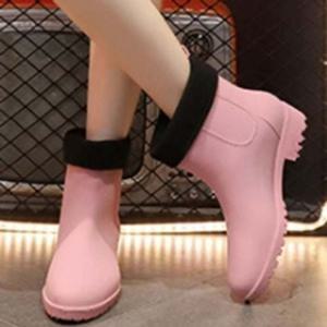 여성 레인 부츠 장화 여자 레인 슈즈 기모 신발 3색