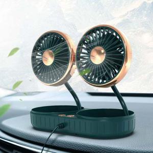 차량용 사무실용 듀얼 USB 선풍기 3단 접이식 360각도