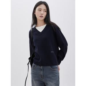 [쥬크]레이어드 배색 브이넥 풀오버 Z261KSK002