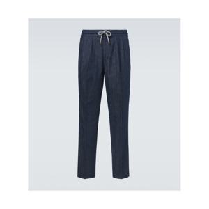 Brunello Cucinelli 플리츠 스트레이트 데님 진 P01138495