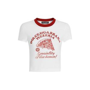 돌체앤가바나 그래픽 프린트 코튼 티셔츠 F8W08TGDDM8