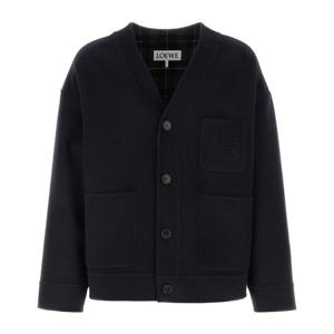 로에베 울 캐시미어 블렌드 가디건 H526Y07W34 NAVYGREY
