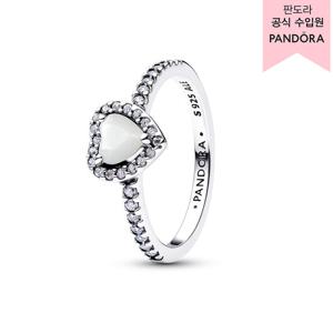 [판도라(주얼리)][백화점 보증서 제공] 엘리베이티드 화이트 프렌드십 하트 링 198421C11
